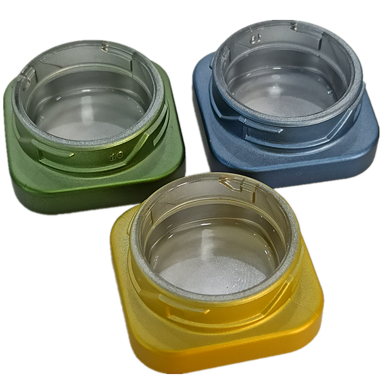 Concentrate 3ml 5ml 5g 7ml 9ml opaque child resistant glass square wax jar child proof with biack plastic child resistant lid