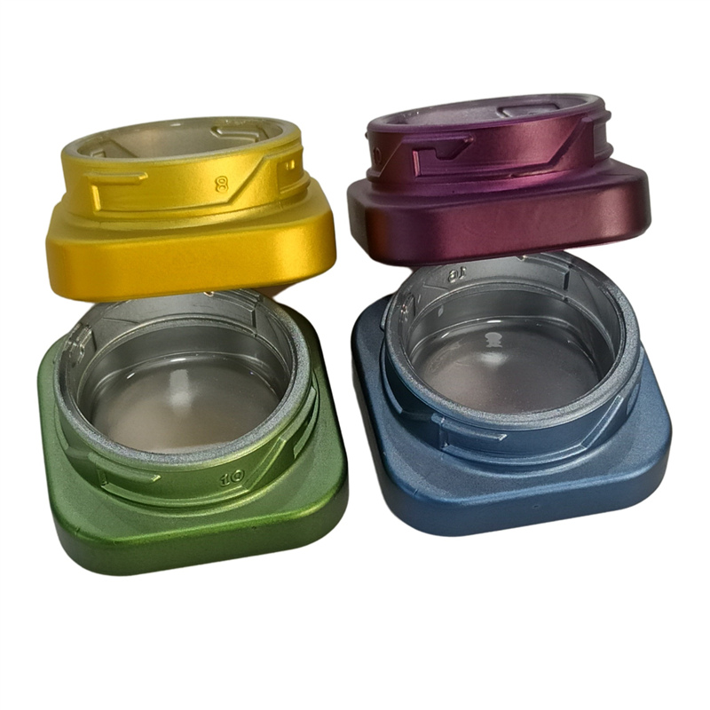 Concentrate 3ml 5ml 5g 7ml 9ml opaque child resistant glass square wax jar child proof with biack plastic child resistant lid