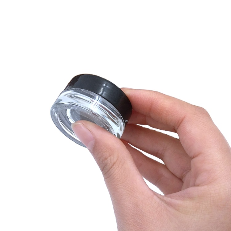 Concentrate containers Low Profile wax herbs rosin dab Ointment bottle with plastic screw caps 5ml empty glass jar for CBD oil