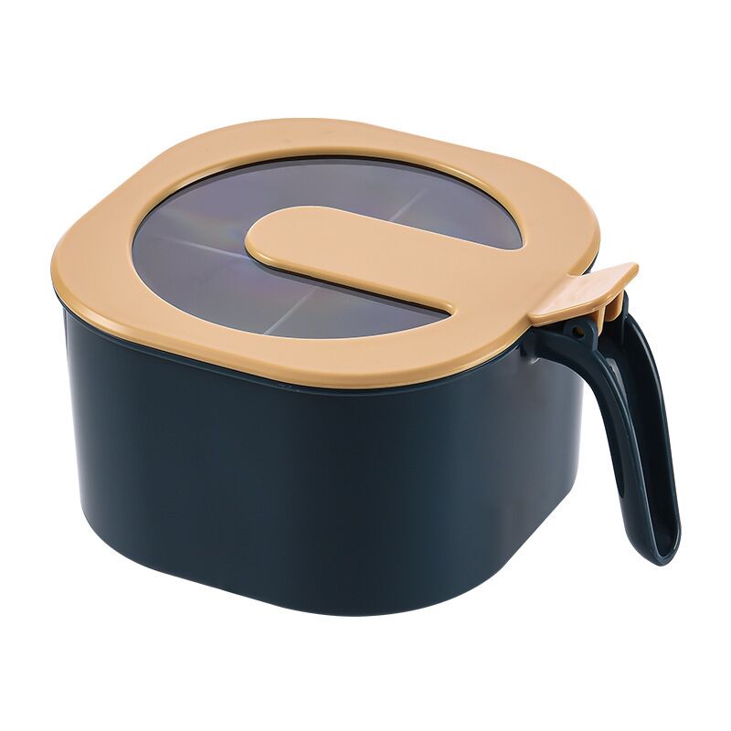 Concubine seasoning box salt jar kitchen spice jars sugar bowl with lid four compartment household storage box
