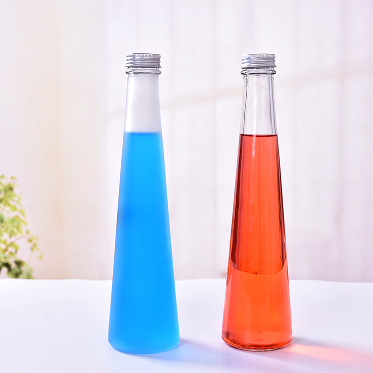 Cone Shape 330ml kombucha glass bottles empty 250ml juice bottle