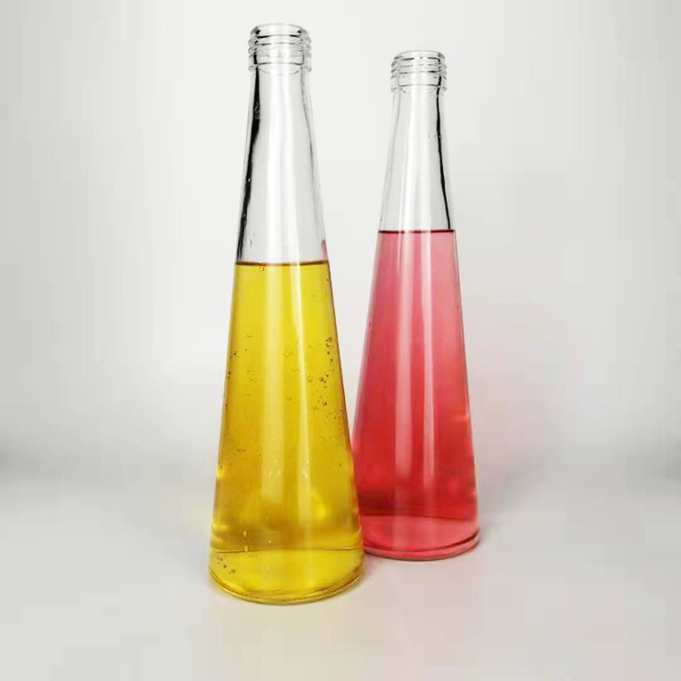 Cone Shape 330ml kombucha glass bottles empty 250ml juice bottle