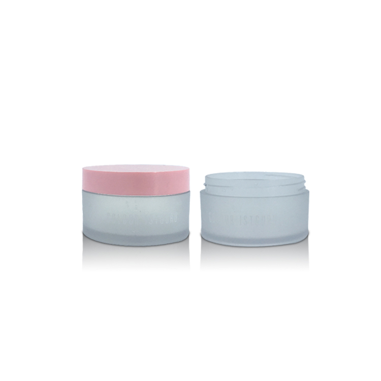 Container Jar Frosted Empty Facial-pack Skincare Cream Cosmetic Packaging Plastic with Pink Skin Care Cream Jar PET Round Haputa