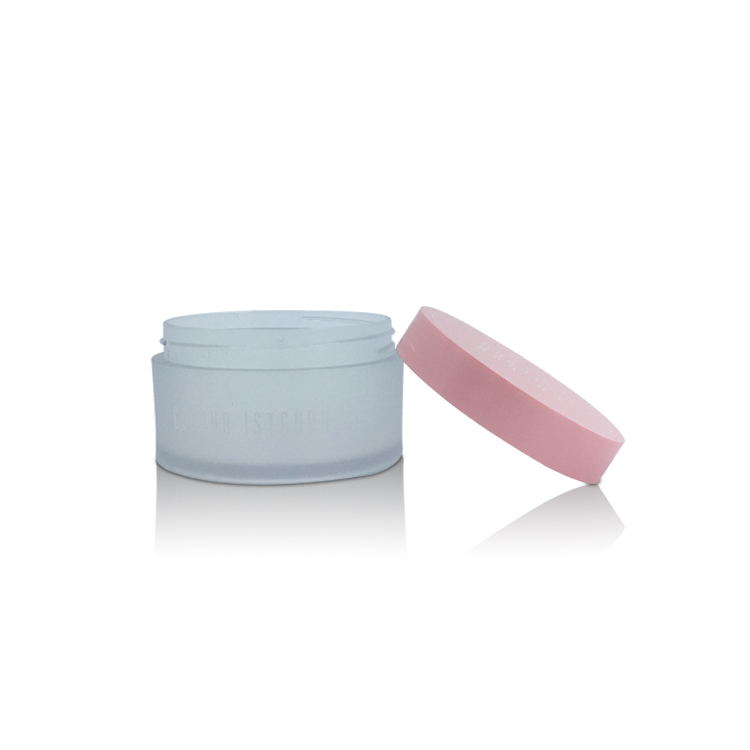 Container Jar Frosted Empty Facial-pack Skincare Cream Cosmetic Packaging Plastic with Pink Skin Care Cream Jar PET Round Haputa