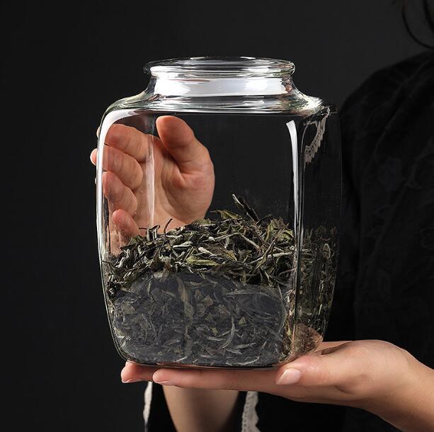 Contracted Design Square Shape Large Capacity Glass Jars For Tea Canisters Heat Resistant Glass Containers For Grains