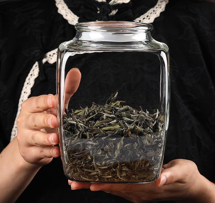 Contracted Design Square Shape Large Capacity Glass Jars For Tea Canisters Heat Resistant Glass Containers For Grains