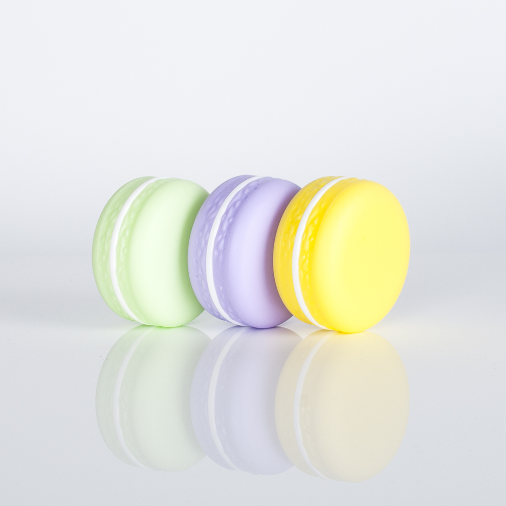 Cookie shape macaron container 5g 10g plastic cosmetic cream jar for lip balm and eye shadow