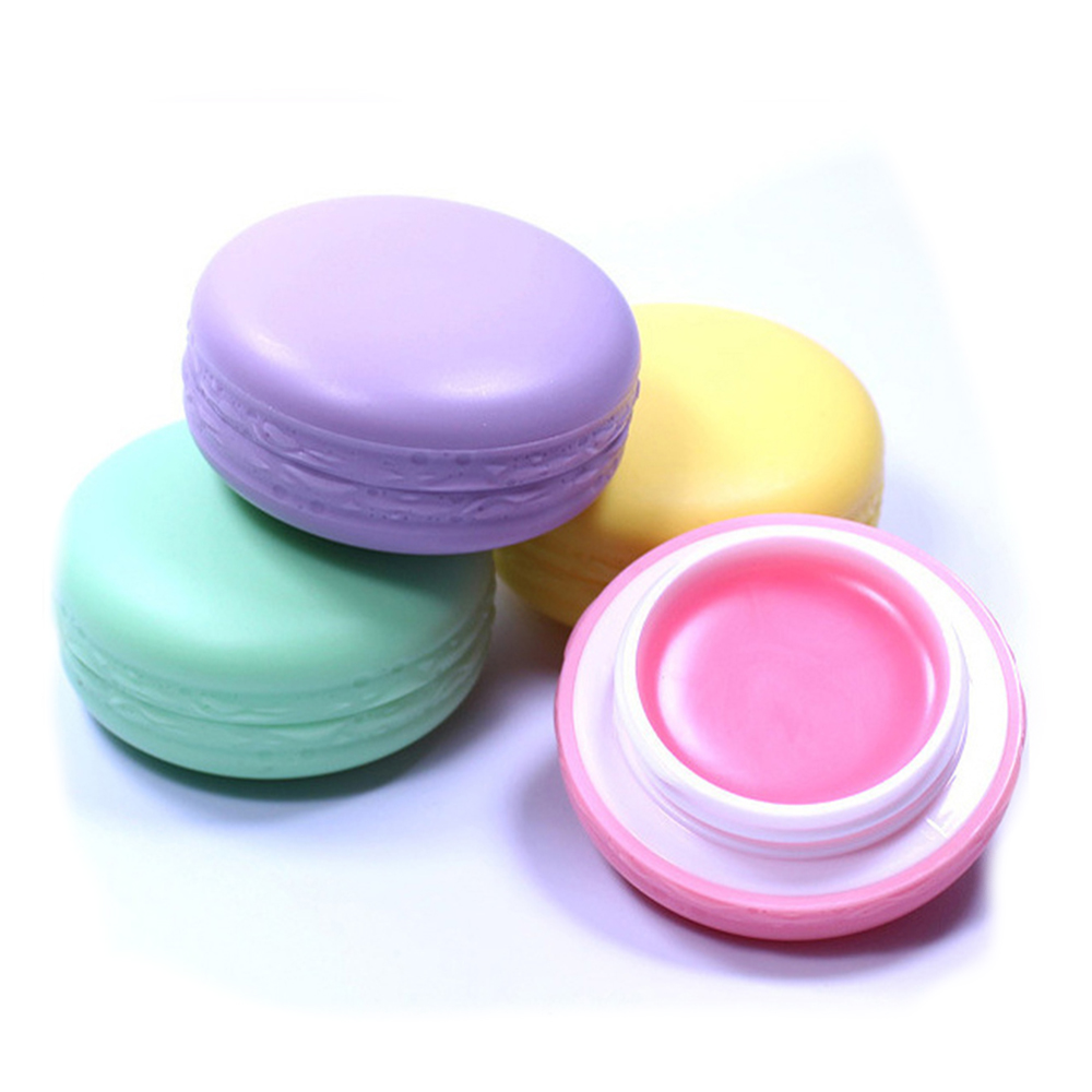 Cookie shape macaron container 5g 10g plastic cosmetic cream jar for lip balm and eye shadow