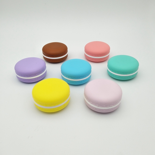 Cookie shape macarons 5g 10g PP plastic cosmetic cream jar for lip balm and eye shadow manufacture