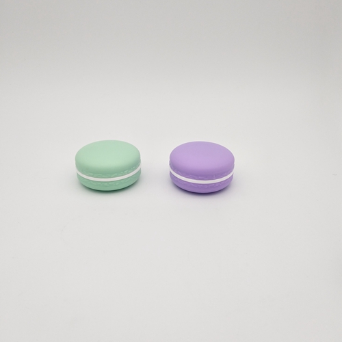 Cookie shape macarons 5g 10g PP plastic cosmetic cream jar for lip balm and eye shadow manufacture