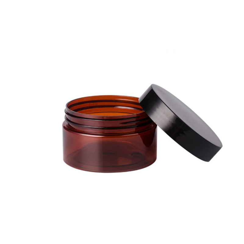 Cookies Container Empty Wide Mouth 100g Pet Plastic Clear Empty Cosmetic Jars with Aluminum Lid