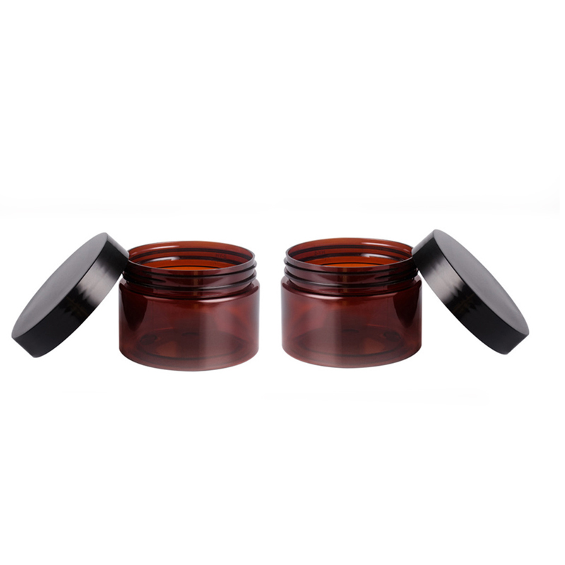 Cookies Container Empty Wide Mouth 100g Pet Plastic Clear Empty Cosmetic Jars with Aluminum Lid