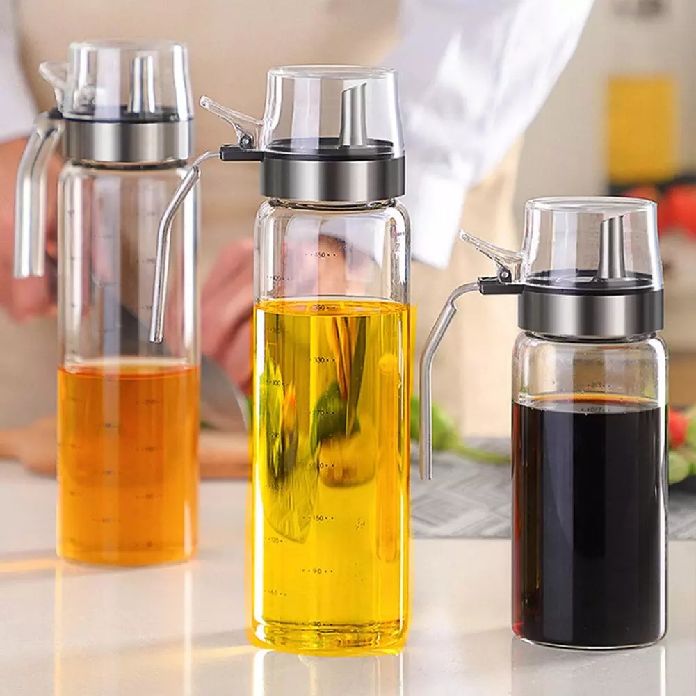 Cooking Seasoning Bottle Dispenser Sauce Bottle Glass Storage Bottles for Oil and Vinegar Creative Kitchen Tools Accessories