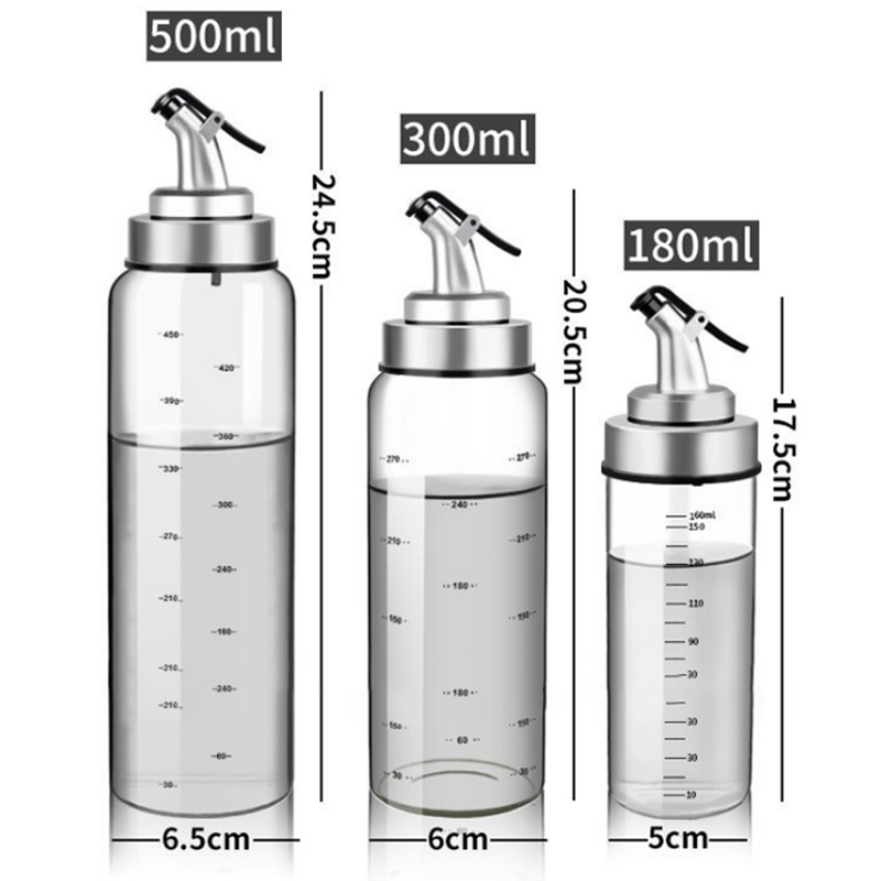 Cooking Seasoning Oil Bottle Sauce Bottle Glass Storage Bottles for Oil and Vinegar Creative Oil Dispenser For Kitchen Accessory
