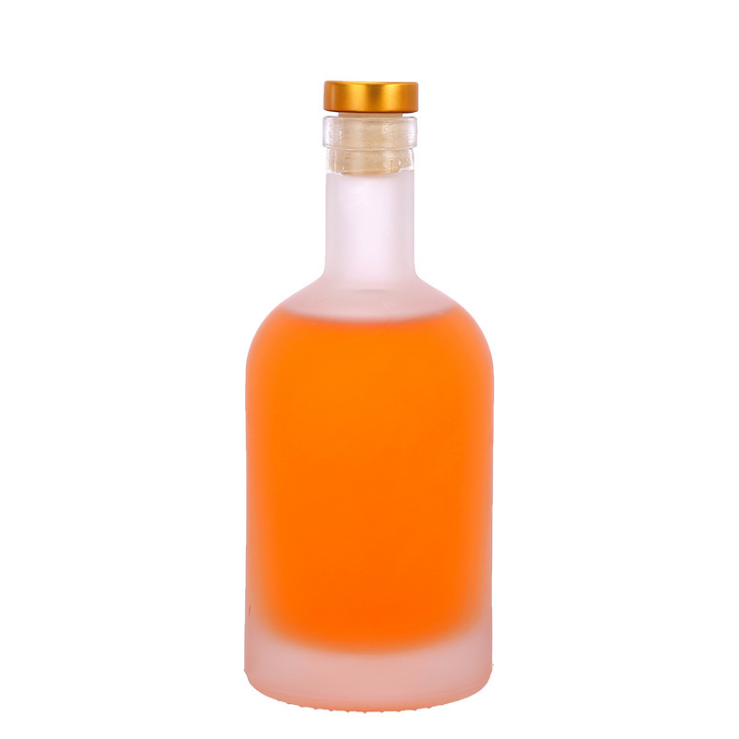 Cork Top 200 ml 375 ml 500 ml 750 ml Round Glass Bottles Empty Clear Frosted Glass Vodka Bottle for Whisky