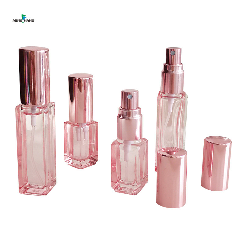 Cosmetic 10 ml rectangle thick bottom perfume glass bottle 10ml square roll on bottle