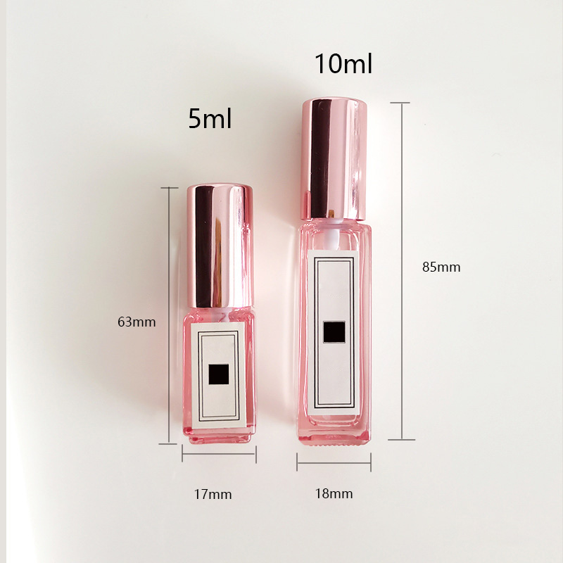 Cosmetic 10 ml rectangle thick bottom perfume glass bottle 10ml square roll on bottle