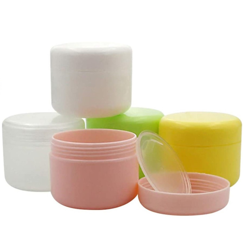 Cosmetic 10g 20gam 50ml 100g 250g empty plastic PP pink green yellow cheap cream jar