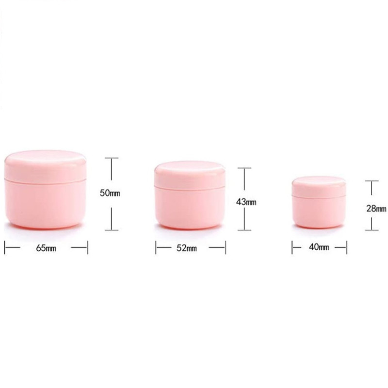 Cosmetic 10g 20gam 50ml 100g 250g empty plastic PP pink green yellow cheap cream jar