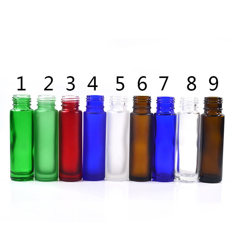 Cosmetic 10ml glass roll on perfume bottle with stainless steel roll