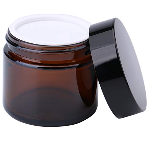Cosmetic 15ml 20g 30ml 50ml 60ml 100ml Round Amber Glass face cream jar with plastic cap