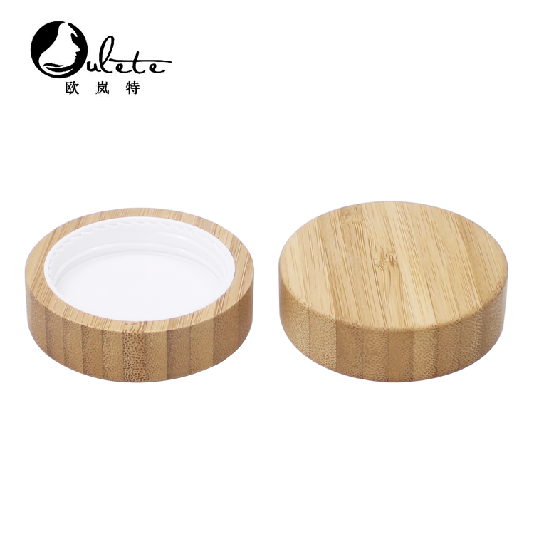 Cosmetic 15ml 30ml 50ml 100ml clear frosted glass jar with bamboo wood lid for body cream