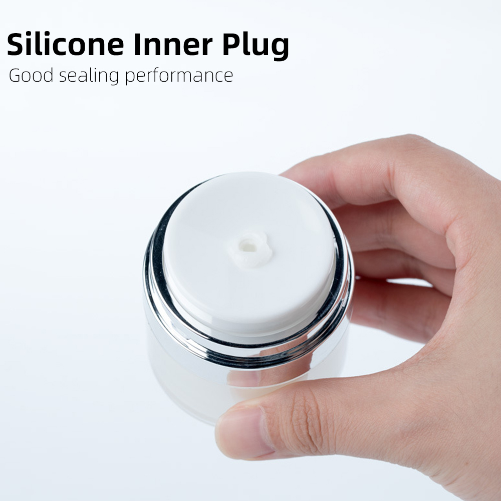 Cosmetic 15ml 30ml 50ml Round Plastic Airless Pump White Jar