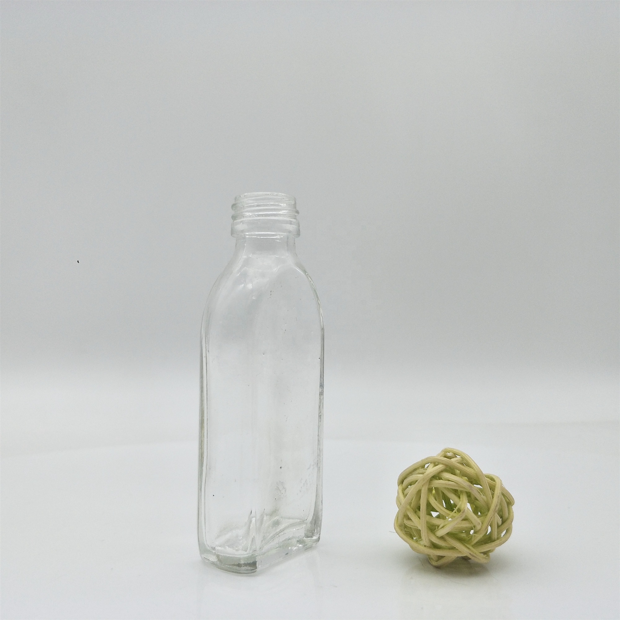 Cosmetic 25ml Flat Clear Glass Essential Oil Empty Bottle