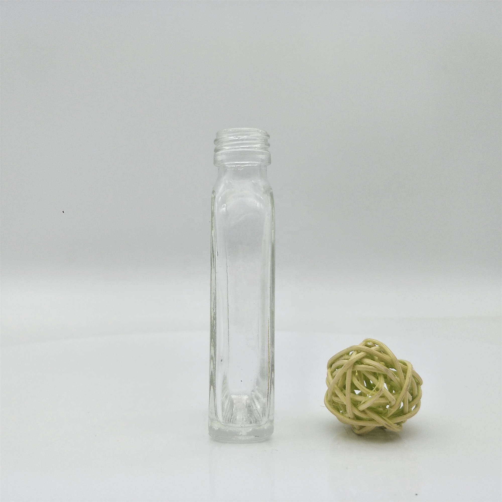 Cosmetic 25ml Flat Clear Glass Essential Oil Empty Bottle