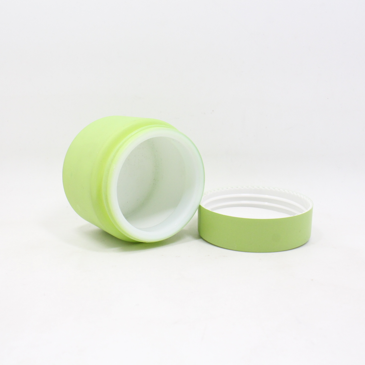 Cosmetic 30g 50g cream opal glass jar for cosmetics skincare packaging customized logo and printing color envases de vidrio