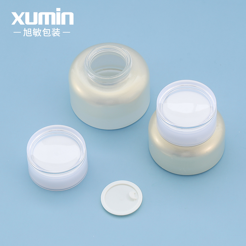Cosmetic 30g 50g gold jars custom luxury cream jar container packaging