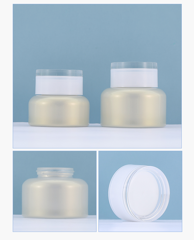 Cosmetic 30g 50g gold jars custom luxury cream jar container packaging