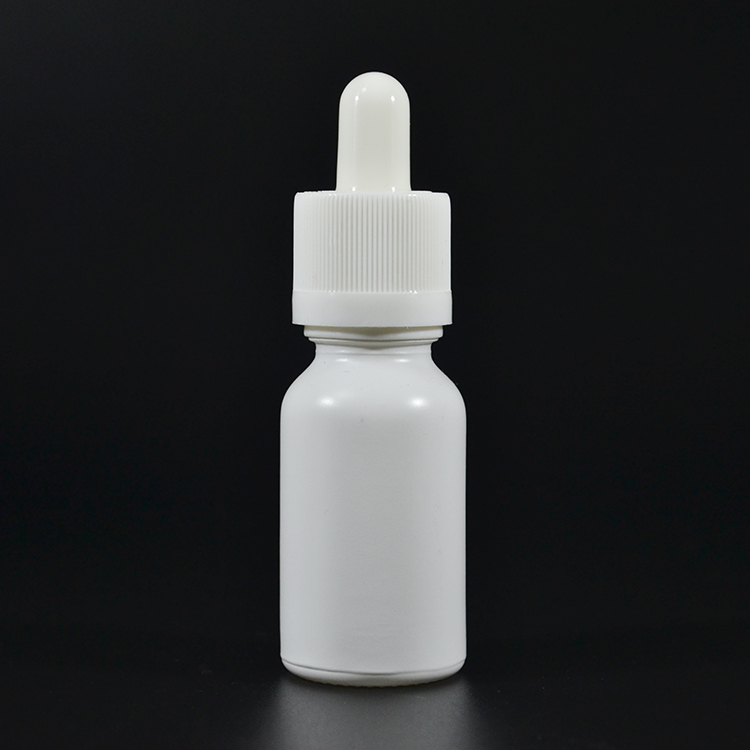 Cosmetic 30ml essential oil matte white frosted glass dropper bottle with kraft paper tube