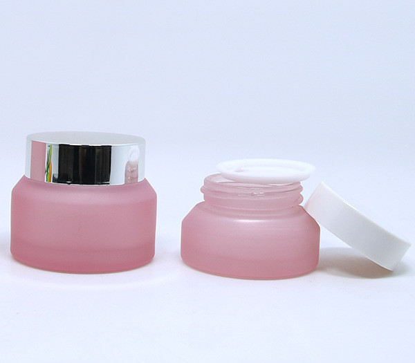 Cosmetic 50g Cream Container Green/Pink/Black/Red Round Packaging Glass Jar