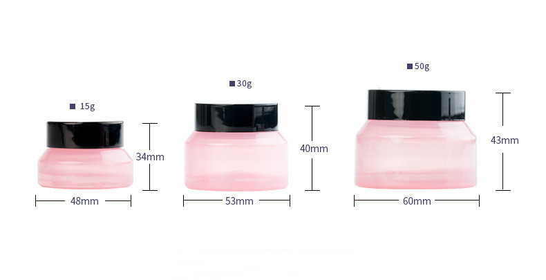 Cosmetic 50g Cream Container Green/Pink/Black/Red Round Packaging Glass Jar