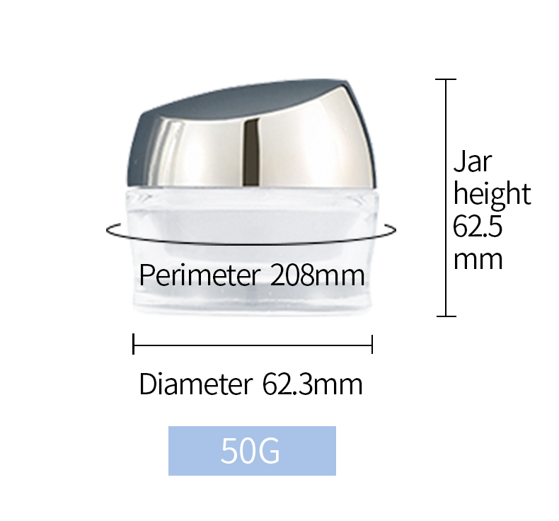 Cosmetic 50g clear glass jar with gold lid container glass jar 50ml packaging