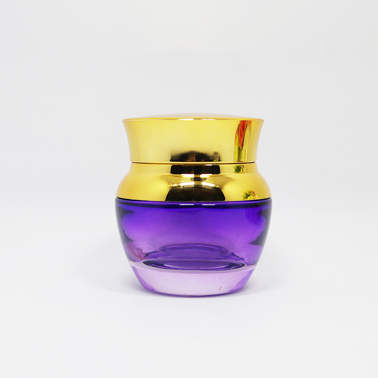 Cosmetic 50ml purple vintage glass jar for cream