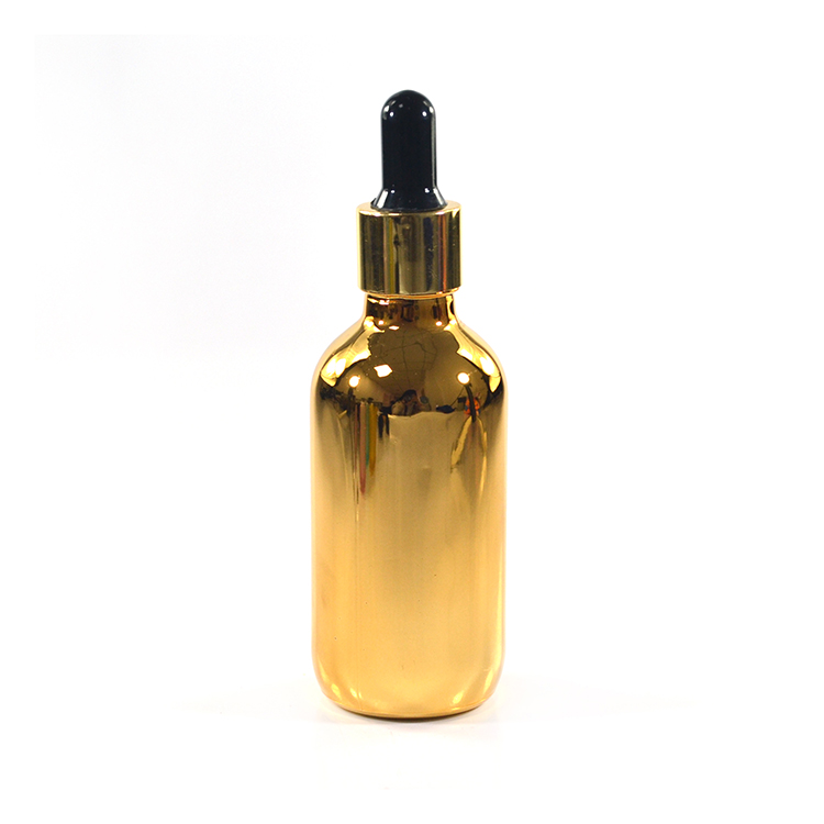 Cosmetic 5ml 10ml 15ml 20ml 50ml 100ml gold coating essential oil glass dropper bottle