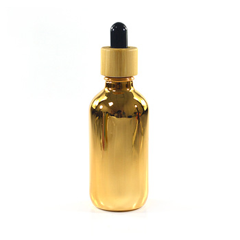 Cosmetic 5ml 10ml 15ml 20ml 50ml 100ml gold coating essential oil glass dropper bottle