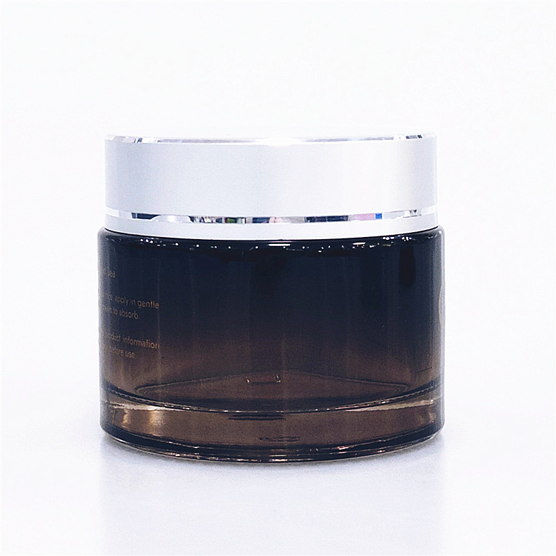 Cosmetic 5ml 10ml 15ml 30ml 50ml 100ml 150ml 200ml clear frosted glass jar aluminum lid with plastic inner cream jar