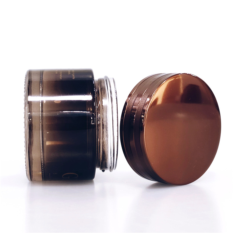 Cosmetic 5ml 10ml 15ml 30ml 50ml 100ml 150ml 200ml clear frosted glass jar aluminum lid with plastic inner cream jar