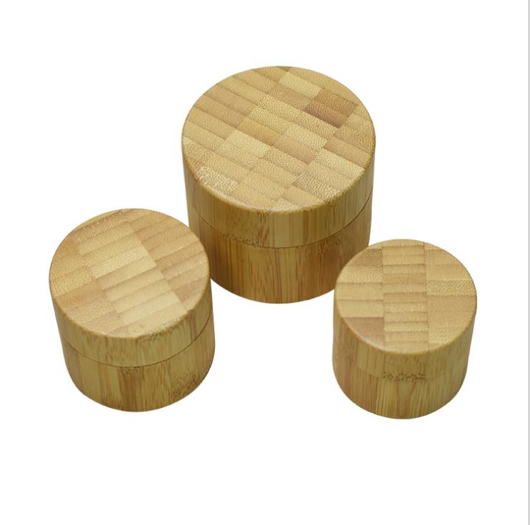 Cosmetic 5ml 10ml 15ml 30ml 50ml 100ml 150ml 200ml clear frosted glass jar bamboo lid with plastic inner bamboo cream jar