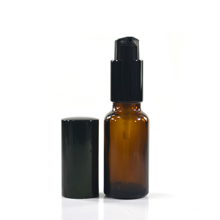 Cosmetic 5ml 10ml 15ml 30ml 50ml 100ml green clear cobalt blue amber soap foam glass bottle with treatment lotion pump cap