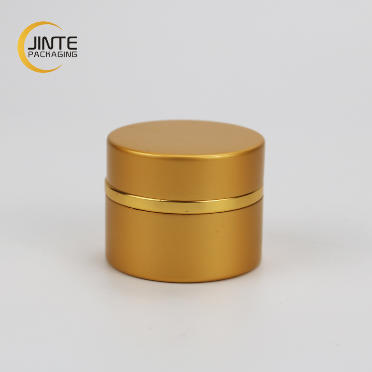 Cosmetic 5ml 15ml 30ml Gold aluminum  jar with PP jar inside for cream