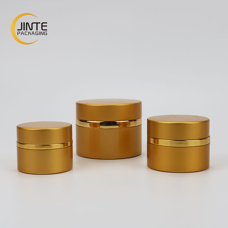 Cosmetic 5ml 15ml 30ml Gold aluminum jar with PP jar inside for cream