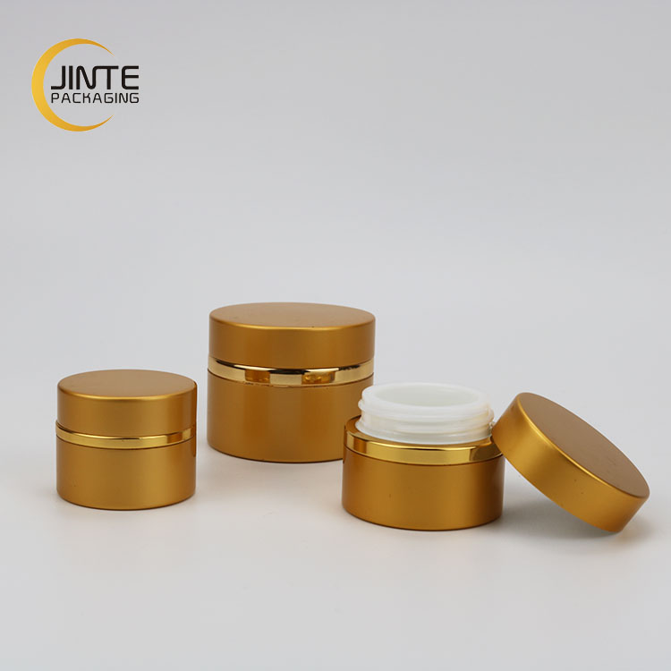 Cosmetic 5ml 15ml 30ml Gold aluminum jar with PP jar inside for cream