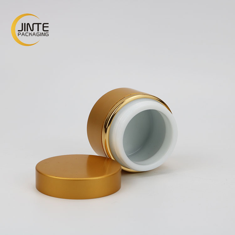 Cosmetic 5ml 15ml 30ml Gold aluminum jar with PP jar inside for cream