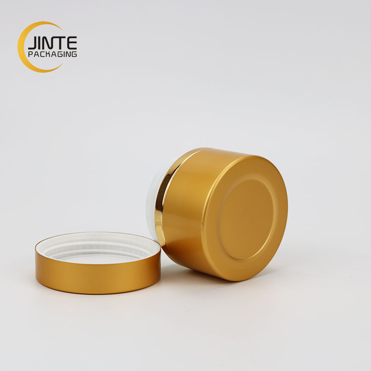 Cosmetic 5ml 15ml 30ml Gold aluminum jar with PP jar inside for cream