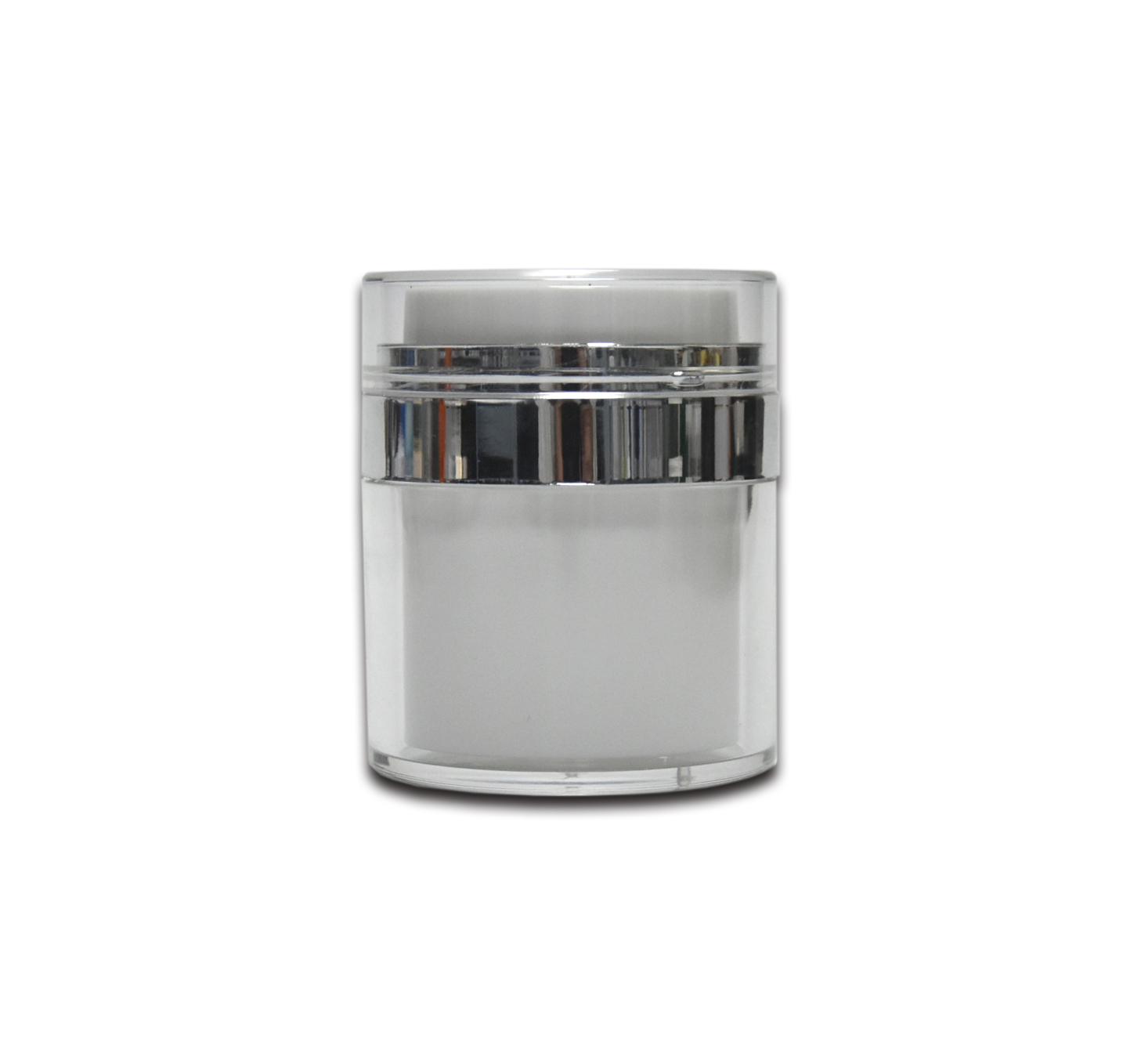 Cosmetic Airless Bottles Face Cream Jars 50g Airless Jars with Shiny Silver Lid