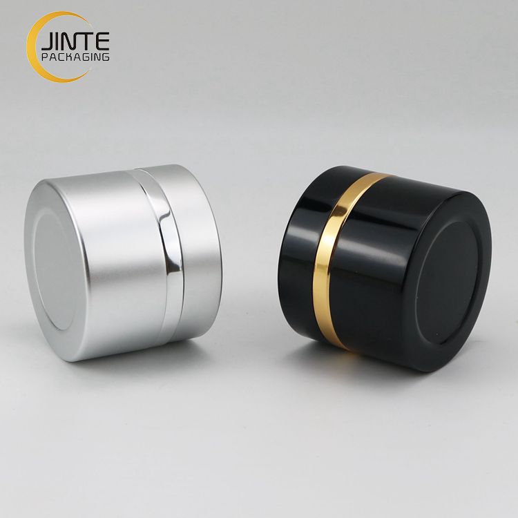 Cosmetic Aluminum Container Black Jar With PP Jar Inside For Cream Lip Scrub 5g-50g